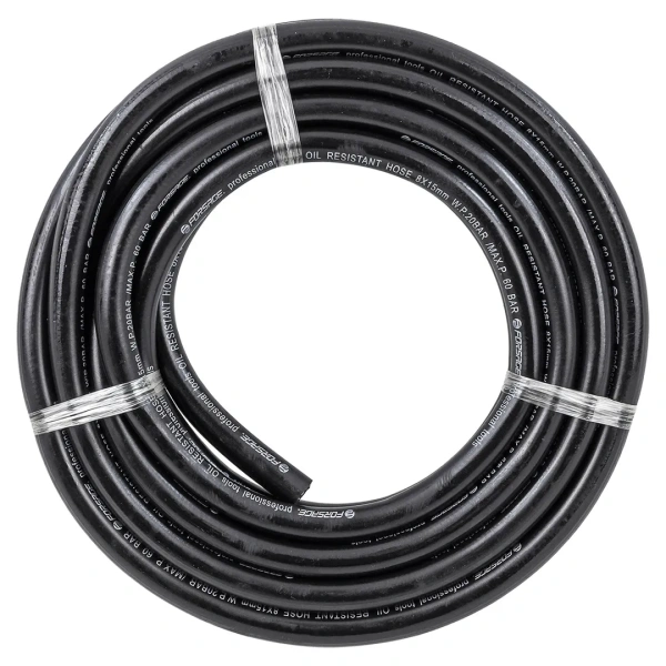 Шланг резиновый армированый бензо-маслостойкий 8х15ммх5м(повышенная гибкость и сопротивление к излому,раб.давл. 20bar,max 60bar,-30C°+70C°,DIN20018)