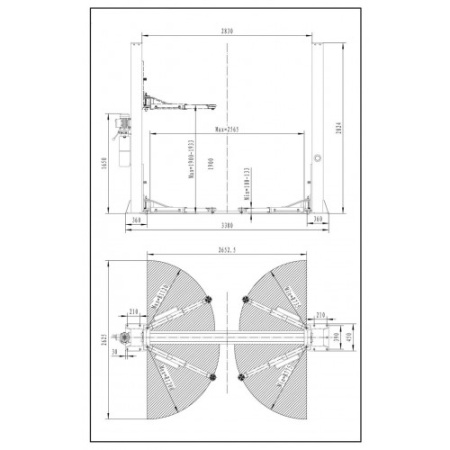 Подъемник двухстоечный 380 В Хорекс Авто HL-4.0 BZ-EM 380В за 4490 BYN!