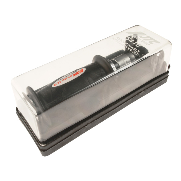 Отвертка ударная с набором бит и резиновой ручкой JTC 5410 (9 предметов)