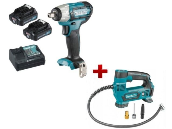 Аккум. ударный гайковерт MAKITA CXT TW 141 DWAE в чем. + АКЦИЯ Аккум. компрессор MP 100 DZ