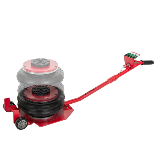 Домкрат подкатной пневматический 3т(6-12bar, h min 135мм, h max 420мм, 3 подушки, Ø270мм)