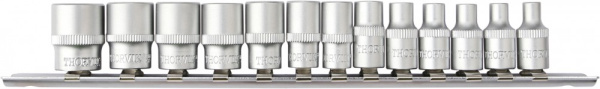 Набор головок торцевых 12-гранных Thorvik S11S1213SM (1/4"DR на держателе, 4-14 мм, 13 предметов)