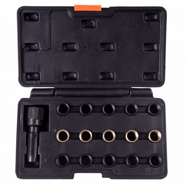 Метчик для восстановления свечной резьбы AFFIX AF10312116C, набор ремонтных вставок, кейс, 16 предметов