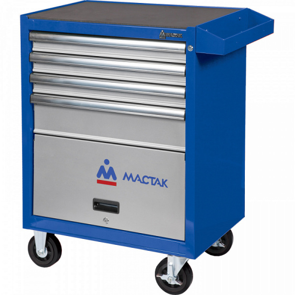Инструментальная тележка МАСТАК 522-04581MB серии ОПТИМА, 4 полки и отсек, синяя