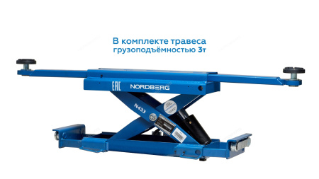 Подъемник четырехстоечный 5т 380В синий NORDBERG 4450 c траверсой 3т для слесарных работ