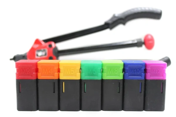 Заклепочник двуручный резьбовой усиленный (L - 360мм, резьбовые адаптеры - М3, М4, М5, М6, М8, М10,М12),в кейсе