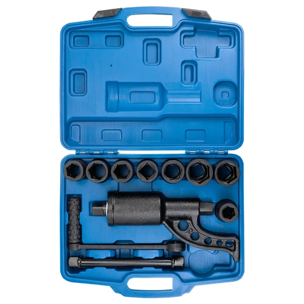 Гайковерт ручной с редуктором (Головки-24мм,27мм,30мм,32мм,33мм,38мм,41мм,1''и адаптер 1'', длина-270мм, передаточное число 1:58, 4800 Н/м)