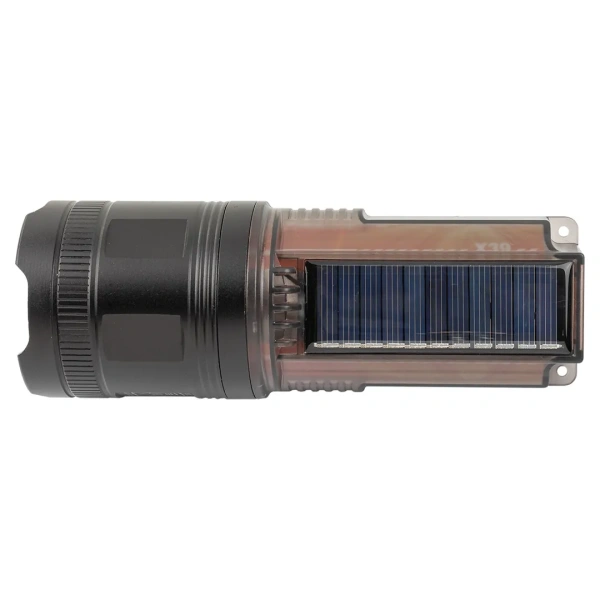 Фонарь ручной аккумуляторный с функцией повербанка и солнечной панелью (7 реж. работы, аккум. 1800мАч, 50Вт, время работы 3-8ч, время зар. 6ч, 2000м)