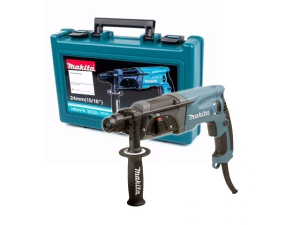 Перфоратор MAKITA HR 2470 в чем. + АКЦИЯ Рулетка 5.м. (780 Вт, 2.7 Дж, 3 реж., патрон SDS-plus, вес 2.4 кг + АКЦИЯ Рулетка в подарок)