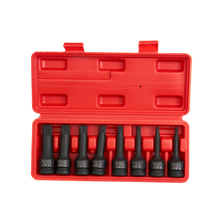 Набор головок ударных ROSSVIK ST243 1/2", Spline M5-M18, 8 предметов