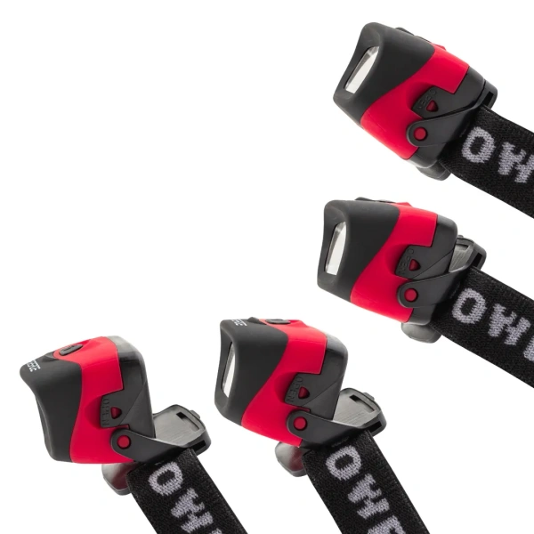 Фонарь светодиодный налобный в комплекте с батарейками (3 световых режима, CUB, 3xAAA), в блистере