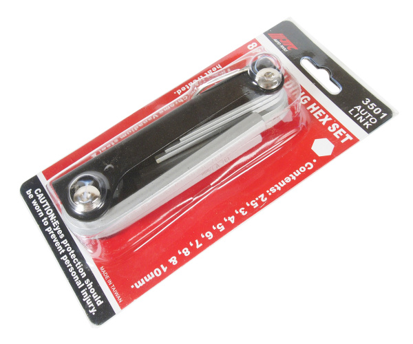 Набор ключей шестигранных раскладной JTC 3501 (2,5-10 мм, 8 предметов)