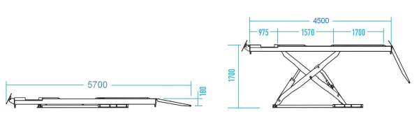 Подъёмник ножничный для сход-развала без заглубления напольный 4 т 380 В синий NORDBERG N634-4B