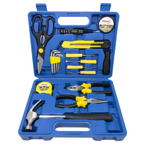 Набор инструментов 18пр(плоскогубцы,утконосы,нож,рулетка,отвертки,шестигранники,молоток,ножницы,изолента)