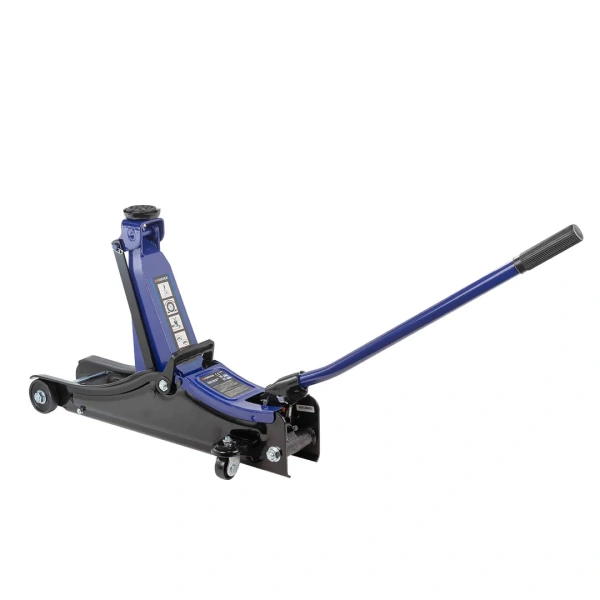 Домкрат подкатной гидравлический низкопрофильный 2т с резиновой накладкой (h min - 80мм, h max - 380мм)