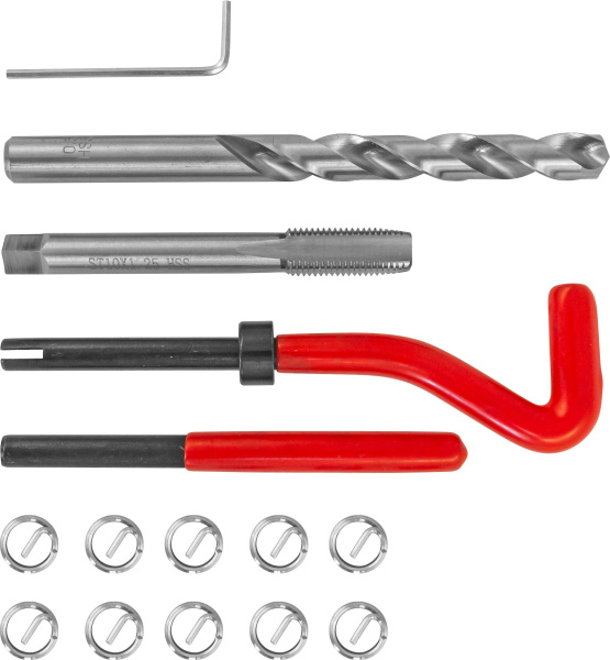 Набор для восстановления резьбы M10x1.25 15 предметов Thorvik TRIS10125