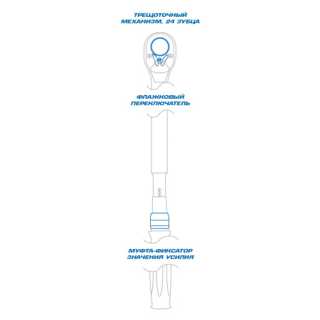 Динамометрический ключ серии "EXACT", 1", 200-1000 Нм, для левой и правой резьбы, кейс KING TONY 34862-1DG