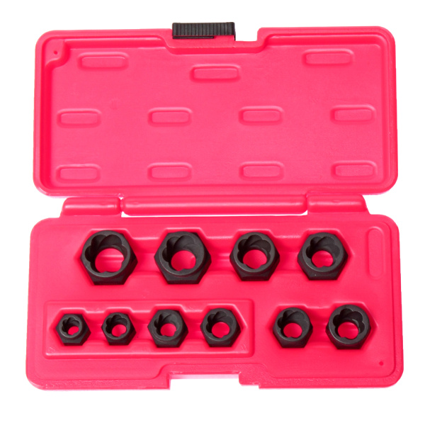 Набор головок для поврежденных болтов и гаек JTC 1545 (8-19 мм, 10 предметов в кейсе)