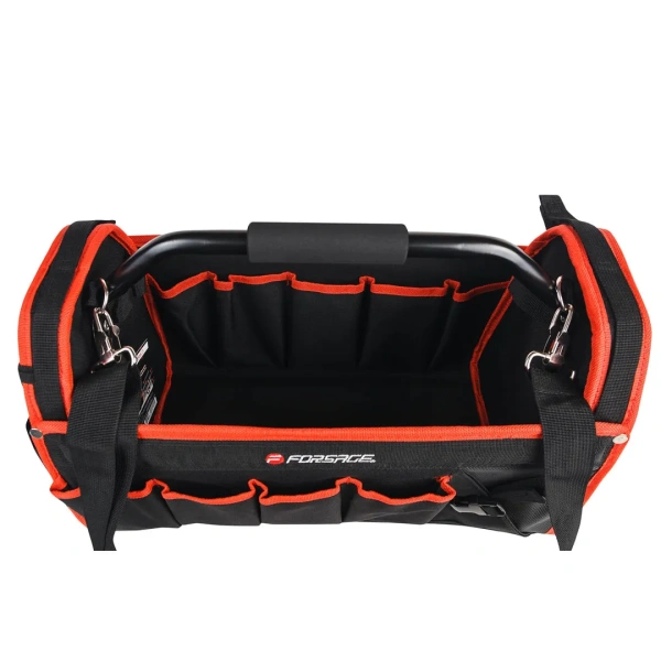 Сумка для инструментов открытого типа (500х250х320мм, 31 карман, каркас из легких металлов и ручка с паралоновой накладкой+ремень''через плечо'')