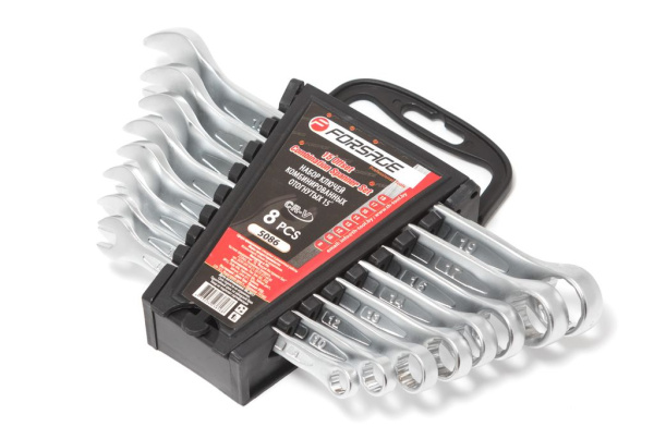 Набор ключей комбинированных 8пр. (8, 10, 12-15, 17, 19мм) на пластиковом держателе