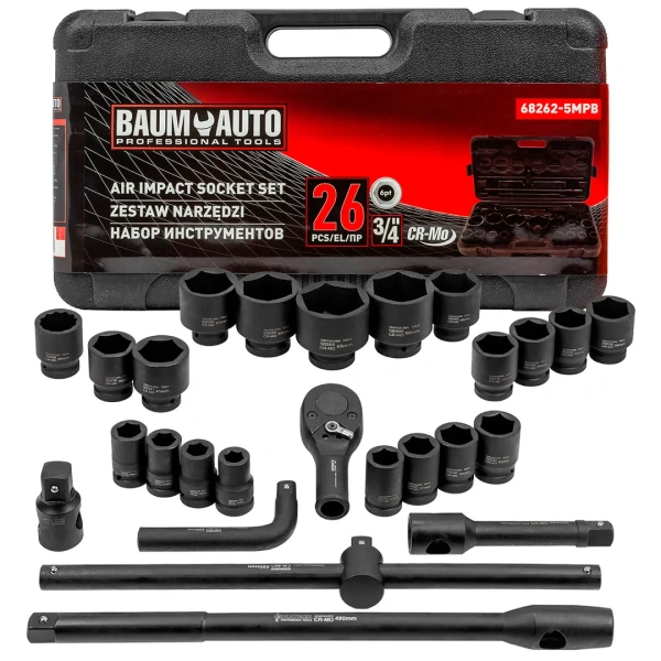 Набор инструментов ударных 26пр. 3/4''(6гр.)