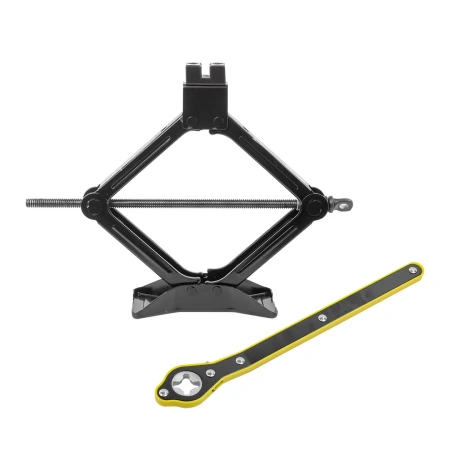 Домкрат механический ''ромб'' 2т с накладкой и трещоточной ручкой-воротком(h min 120мм, h max 415мм),в водоотталкивающем чехле