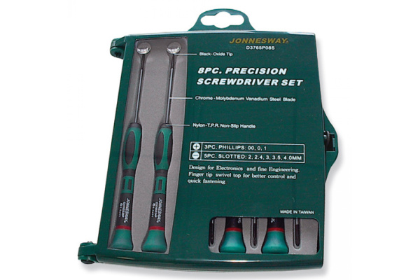 Набор отверток для точной механики шлиц JONNESWAY D3765P08S.8 предметов