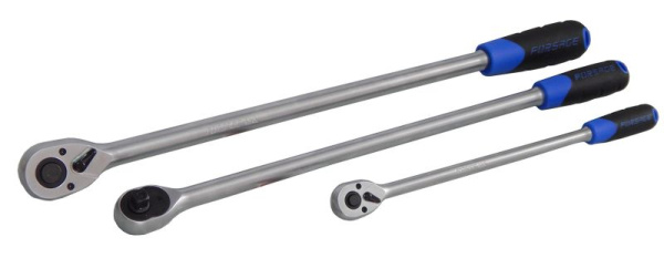 Трещотка реверсивная,удлиненная3/8''L-450мм с резиновой ручкой (72зуб)