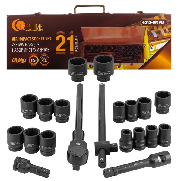 Набор инструментов ударных 21пр. 3/4''(12гр.)