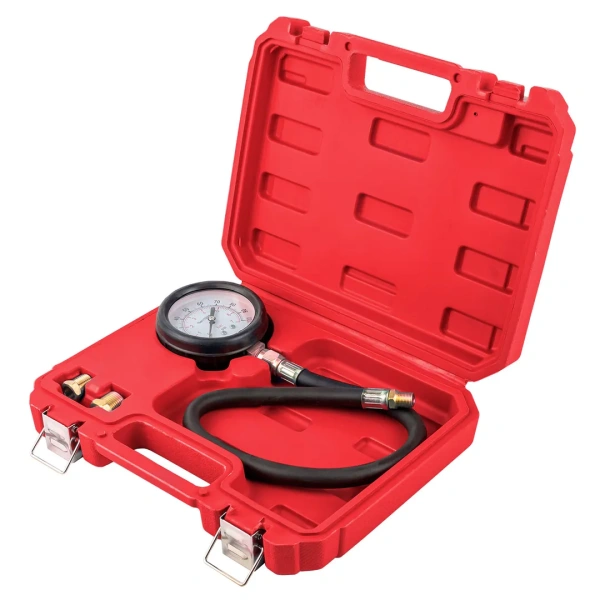 Тестер давления масла в наборе с резьбовыми адаптерами 3пр., (0-7bar), в кейсе