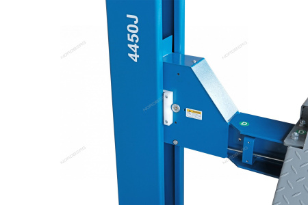 Подъемник четырехстоечный 5т 380В серый/синий c ручной траверсой NORDBERG 4450J