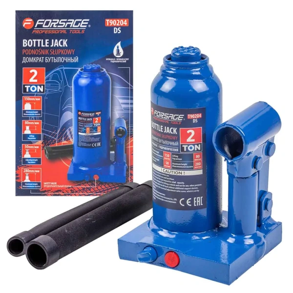 Домкрат бутылочный 2т с клапаном (h min-148мм, h max-278мм)