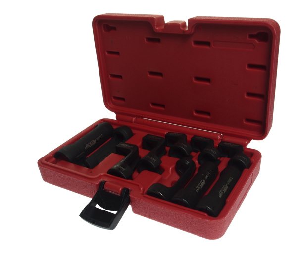 Набор головок для кислородных датчиков JTC 6869 (3/8"-13, 14, 17 мм; 1/2"-19, 21 мм, 10 предметов)