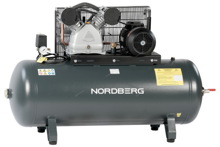Компрессор поршневой NORDBERG NCP300/880 с ременной передачей 380 В, ресивер 270 л, 880 л/мин