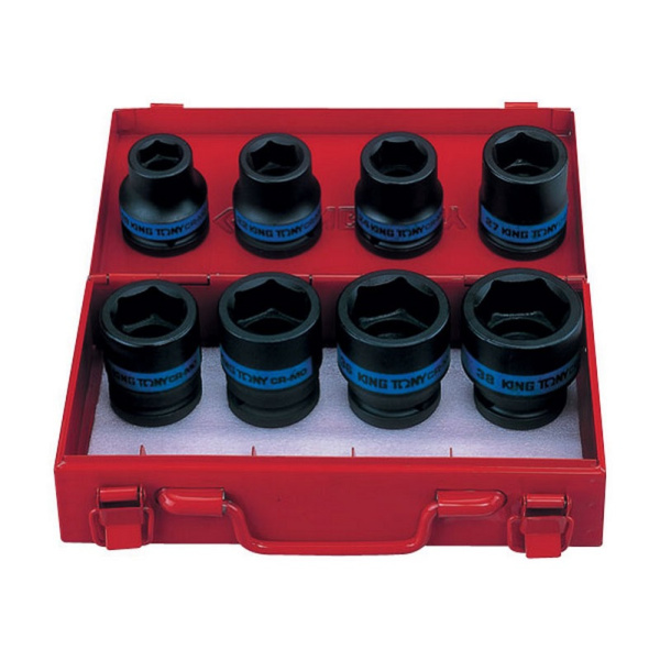 Набор ударных торцевых головок KING TONY 6408MP10, 3/4", шестигранные, 19-38 мм, 8 предметов
