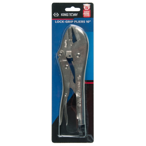 Зажим с фиксатором с прямыми губками KING TONY 6031-10N (254 мм)