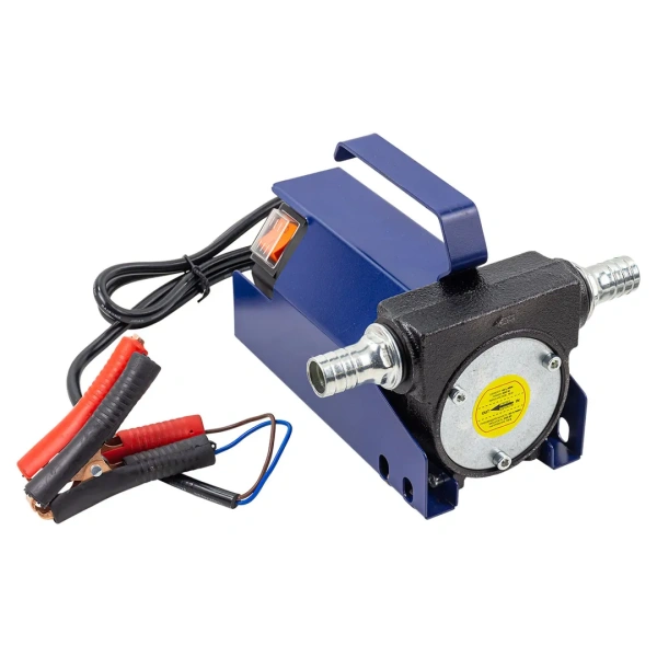 Насос для перекачки топлива переносной (12V, 40W, 20л/мин) в комплекте со шлангом резиновым 28х19мм 4м