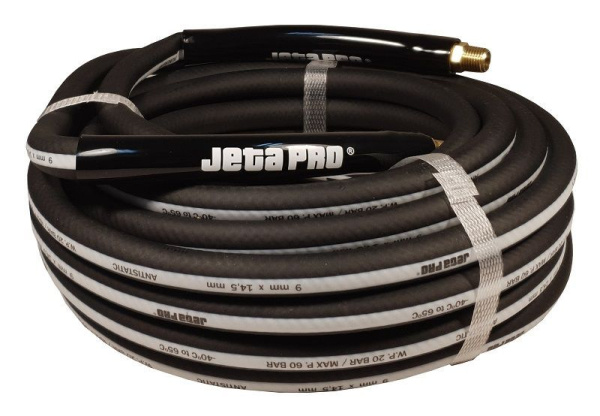 Гибкий ПВХ шланг с фитингами 9x14,5 мм длина 10 м черный JETA PRO 5885010