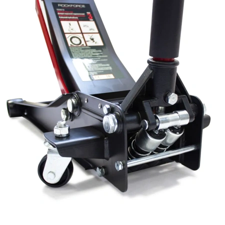 Домкрат подкатной гидравлический 3 т усиленный низкопрофильный (2 поршня, резиновая накладка,h min75мм,h max510,черно-зеленый)