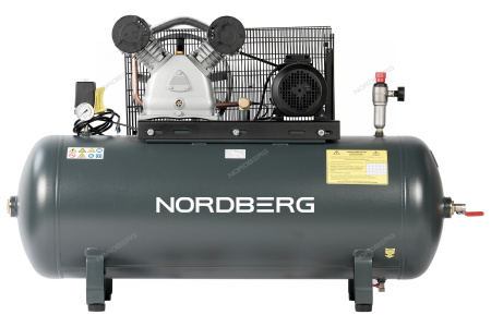 Компрессор поршневой с ременной передачей NORDBERG NCP300/690 (380В, ресив. 270л, 690л/мин)
