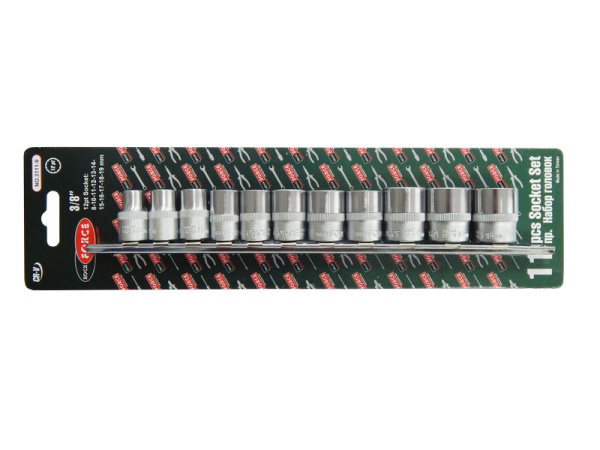 Набор головк 12-гран., 11пр., 3/8''(8, 10 -19мм, )