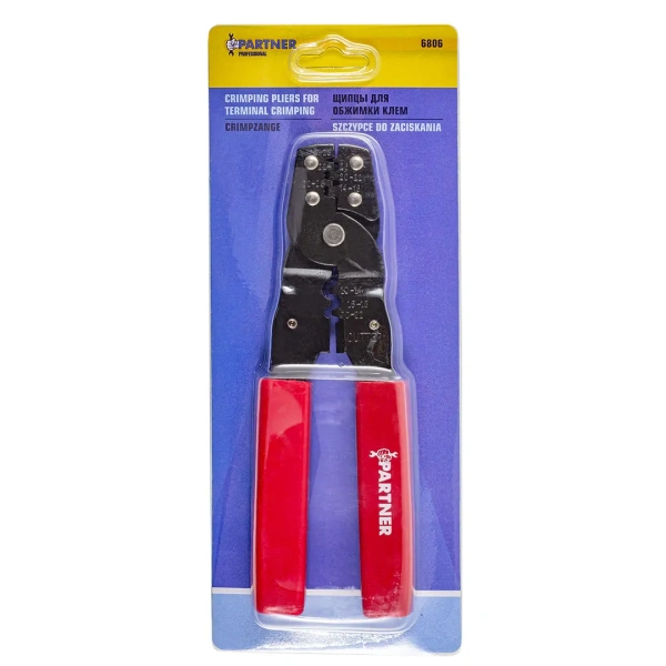Щипцы для обжимки клемм и снятия изоляции, в блистере