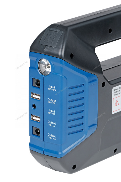 Устройство пусковое портативное 5/12/15V с компрессором, емкость 25 Aч NORDBERG WSA25