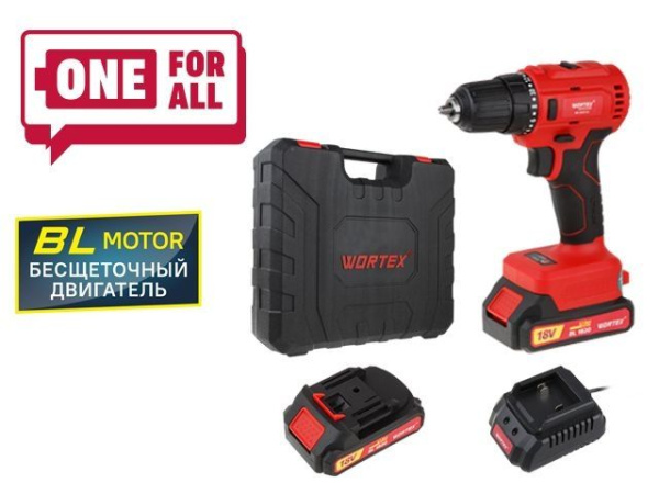 Аккум. дрель-шуруповерт WORTEX BD 2025 DLi в чем. ALL1 XLT БЕСЩЕТ, 18 В, 50 Н*м, 2х2 А*ч, БЗП 10 мм