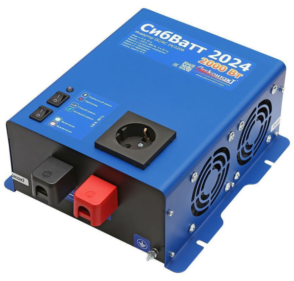 СибВатт 2024 инвертор, преобразователь напряжения DC/AC, 24В/220В, 2000Вт