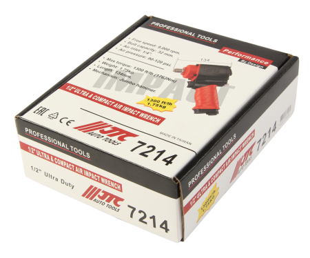 Гайковерт пневматический JTC 7214 (1/2", 1763 Нм, 9000 об/мин, 90-120PSI)