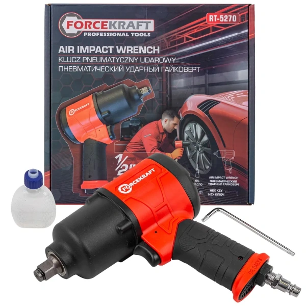 Пневмогайковерт ударный''Twin Hammer''с регулировкой 1/2''(720Hм,7500об/мин,6.3bar,236л/мин,штуцер 1/4'')