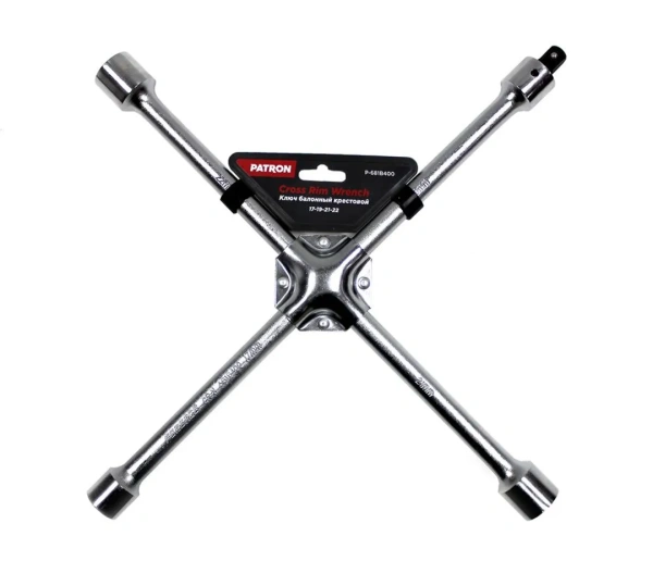 Ключ балонный крестовой 17-19-21''-22 с адаптером 1/2''на пластиковом держателе