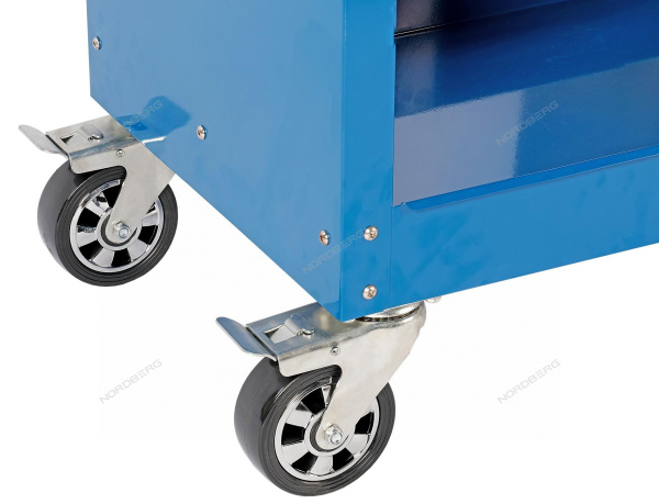 Тележка инструментальная профессиональная 3 полоки + открытый отсек NORDBERG T4N