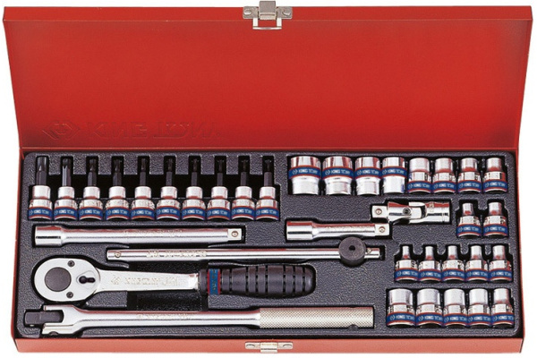 Набор торцевых головок с принадлежностями 3/8", шестигранные, 6-19 мм 36 предметов KING TONY 3534MR